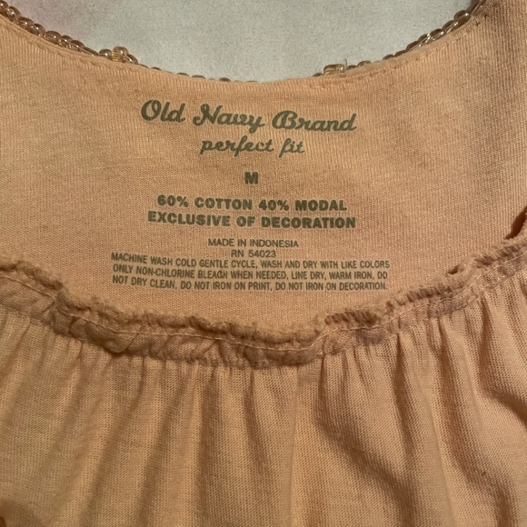 Old Navy - Peach Tank Top with beaded detailing - Size Medium - Picture 4 of 4